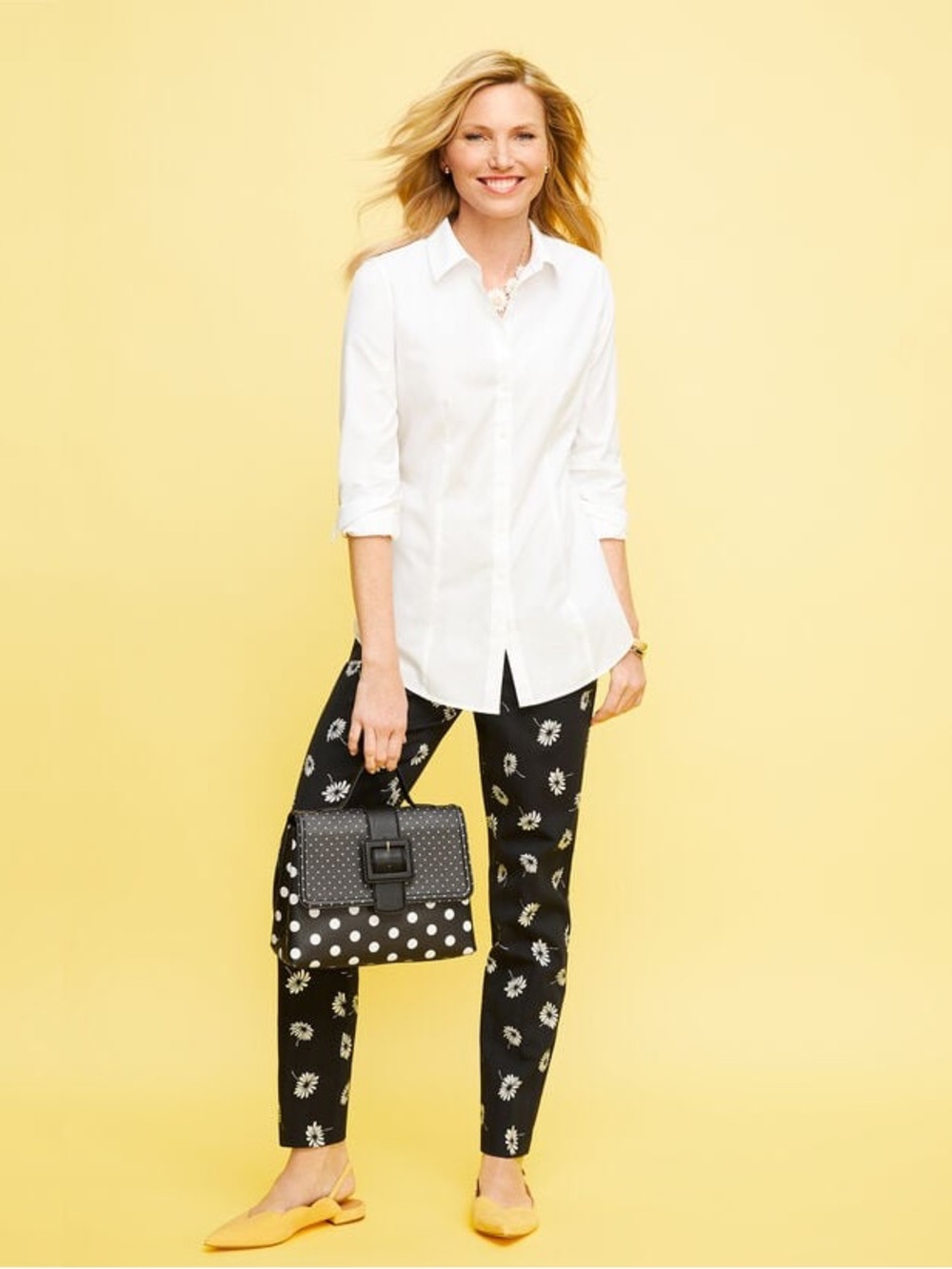 Talbots Hampshire Daisy Print Ankle Pants - Size 12 - Picture 3 of 8